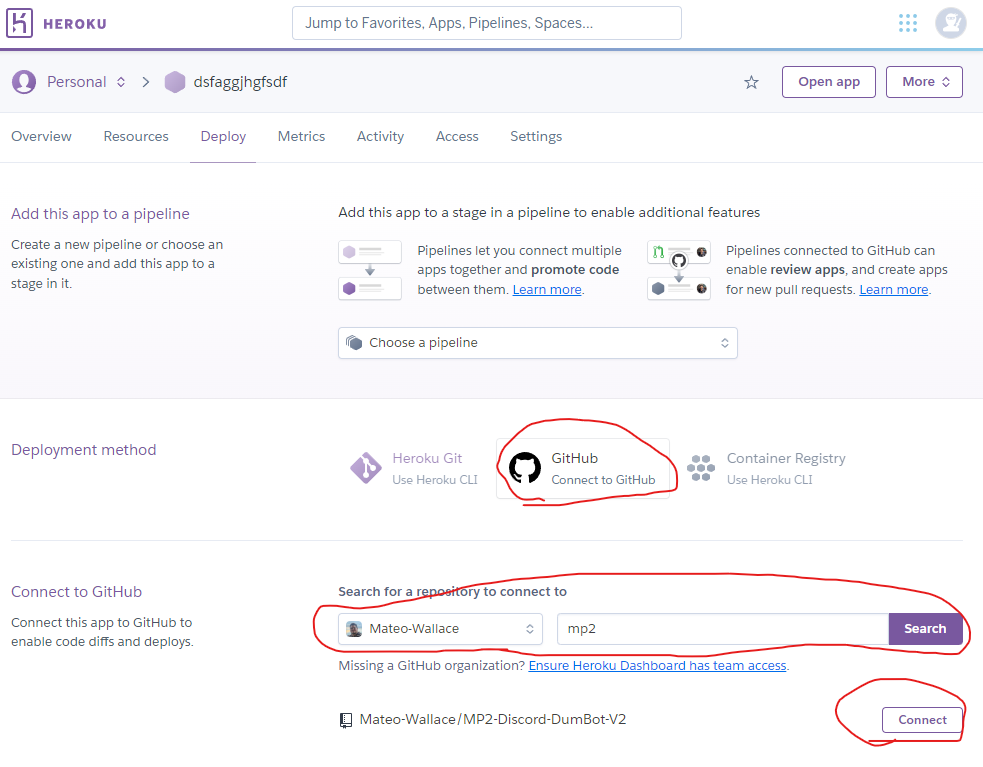 example heroku deployment from github